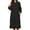 Black, variant on Long Hooded Zipper Bathrobe for Womens Flannel Robes Color: Dark Gray Size: M