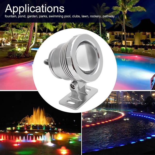 Underwater Light Underwater Lamp Rgb Led Underwater Light Waterproof Multi Color Outdoor Garden Spotlight Ac Dc 12V Black