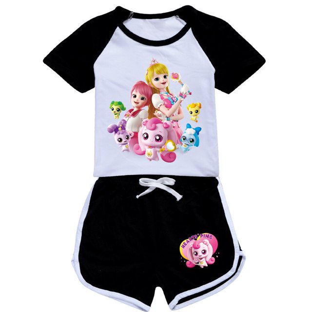 100 – 170 Colección 100 – 170 Conjunto deportivo infantil de camiseta y pantalón corto para niña y niño zhangyuxiang LED