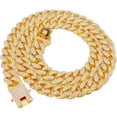 thumbnail image 5 of Pulsera de cadena cubana de hip hop con diamantes de imitación de 12,5 mm, collar de oro para hombre, collar con temperamento, joyería de moda, 5 of 5