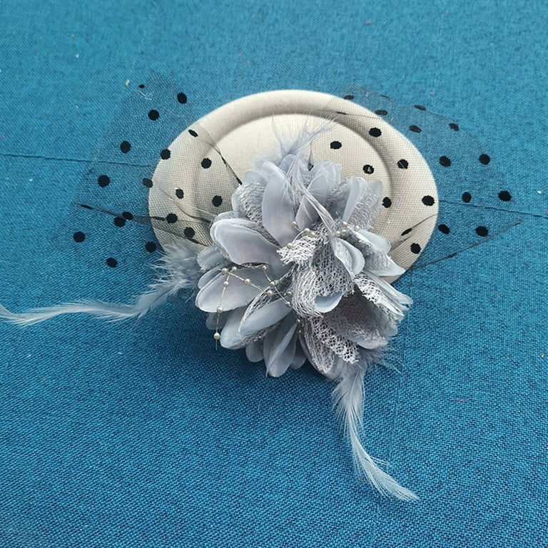 Fascinator Clip Silver Grey Fascinator Hat Exquisite Sweet