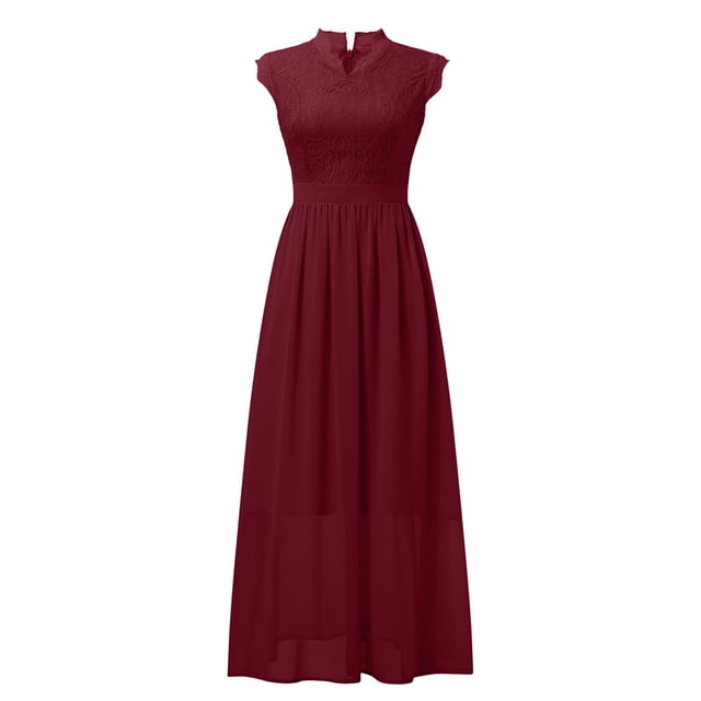 Vestido de fiesta para mujer, maxivestido largo de noche, elegante para boda, vestido de cóctel de encaje
