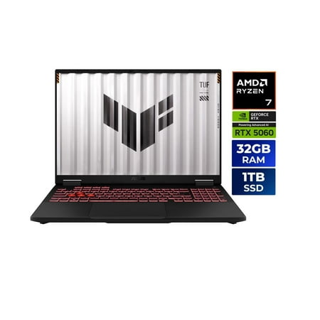 ASUS TUF Gaming A16 - 16" GeForce RTX 5060 Laptop GPU - AMD Ryzen 7 260 - 32GB Memory - 1 TB PCIe SSD - Windows 11 Home - Gaming Laptop - 165 Hz IPS (FA608UM-NS76 )