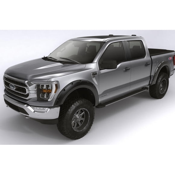 Bushwacker Fender Flare 28129-08 Forge Style; Bolt On Style; 2 Inch Tire Coverage; Black; Durable ABS Textured Plastic; 6.13 Inch Front Flare Height/6.70 Inch Rear Flare Height; Set Of 4