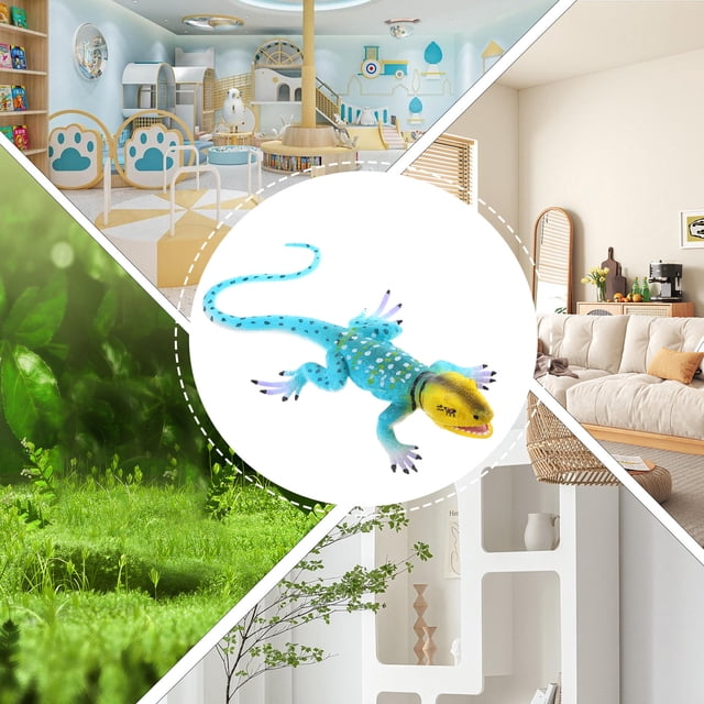 jojofuny Desktop Lizard Statue Lawn Ornament PVC Cognitive Development Enhancer for Children 1 Piece