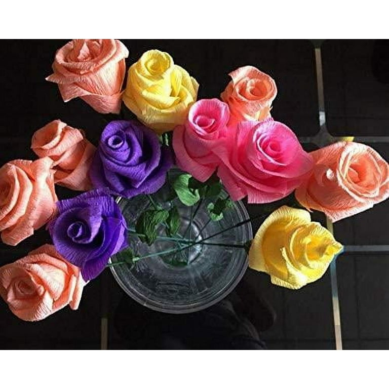 250cm Colored Crepe Paper DIY Handmade Paper Flower Rose Fo