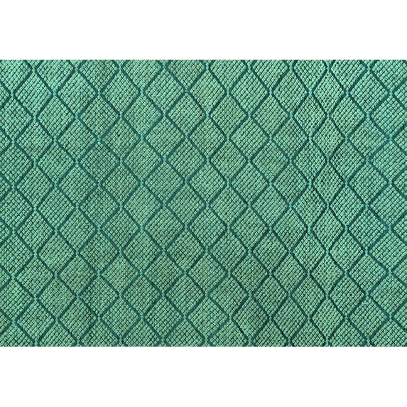 Ahgly Company Machine Washable Indoor Rectangle Abstract Turquoise Blue Modern Area Rugs, 7' x 9'