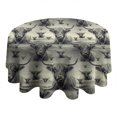 thumbnail image 4 of Gray Highland Cow Layer Pattern Round Tablecloth 60"x60",Wrinkle Wipeable Table Cloth for Kitchen Dining Room Picnic Patio Party, 4 of 6
