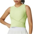 thumbnail image 2 of Ashirexll Womens Summer Tops Solid Color Elastic Thread Slim Sweat Wicking Yoga Sportsness Sleeveless Tank., 2 of 6