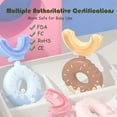 thumbnail image 5 of 2PCS Toddler Toothbrush U-Shaped Kids Toothbrush Baby Soft Silicone Toothbrush 360° Oral Teeth Cleaning Design for Kids 2-7 Years Old (Doughnut Pink), 5 of 6