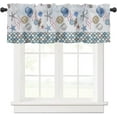 thumbnail image 4 of Ocean Beach Kitchen Curtains and Nautical Coastal Valance Set, Fish Scale Starfish Small Short Half Farmhouse Seashell Tier Curtains 36 Inch Length Kitchen Decor for Cafe Bathroom Nursery Bedroom, 4 of 5