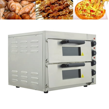 

EQCOTWEA Double-decker Electric Oven Commercial Pizza Bread Oven Stainless Steel 3KW