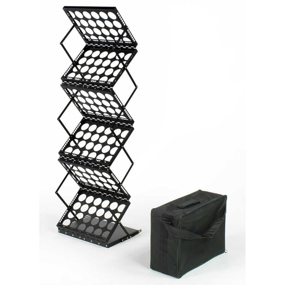 Displays2go 6Pocket Portable Magazine Rack, DoubleSided Folding