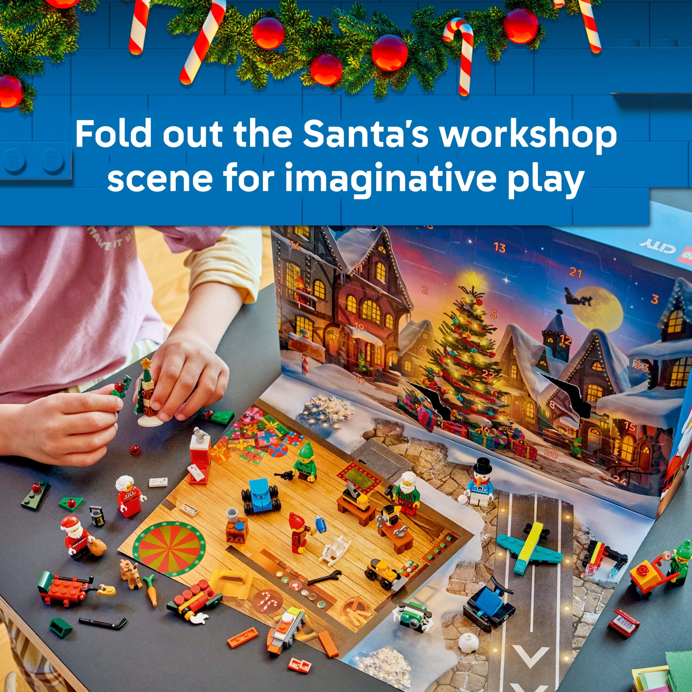 LEGO City Advent Calendar 2026 - Christmas Advent Calendar for Kids, Ages 5+ - Holiday Family Activity - With Santa, Mrs. Clause, 3 Elves & Snowman Minifigures - 60510
