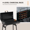 thumbnail image 4 of Outsunny Steel Portable Backyard Charcoal BBQ Grill and Offset Smoker Combo, 4 of 9