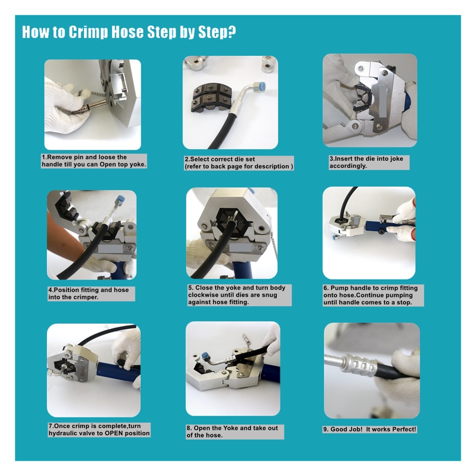 Hydraulic Hose Crimper Tool IG-71500 Hose AC Crimping Tool For Barbed And Beaded Hose Fittings
--------
,Super Fast Cutting Speed