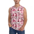 thumbnail image 2 of Lsque Garden Gnomes Print Men's Cotton Blend Sleeveless Muscle Shirts (S-3XL)- Moisture Wicking, Odor Protection, UPF 30+,Medium, 2 of 8