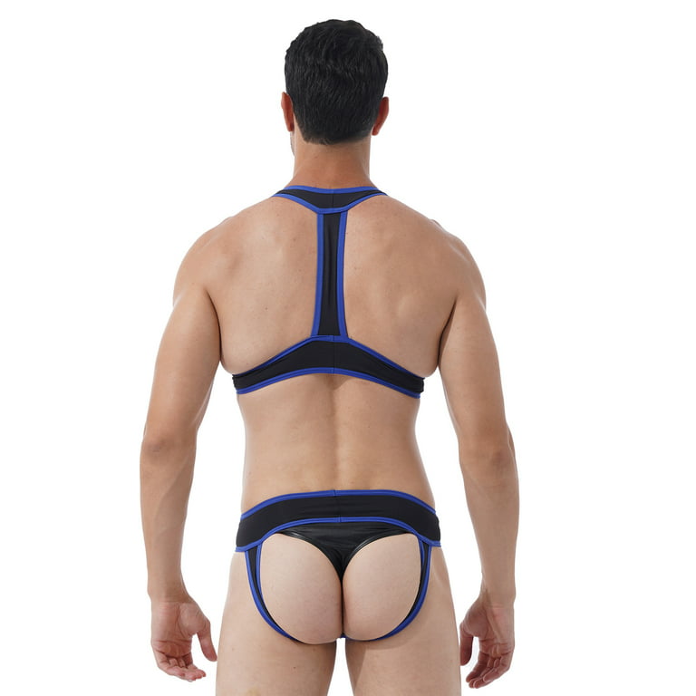iiniim Men's Underwear Jockstrap Bulge Pouch Jumpsuits One-Piece Catsuit Lingerie  Gay Bodysuits 