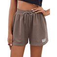 thumbnail image 1 of Pantalones cortos deportivos para mujer Cintura elástica Cierre con cordón Piernas anchas Estilo casual Pantalones cortos de verano Gris XL, 1 of 7