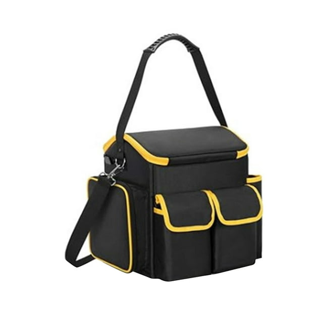 Bolsa de herramientas, bolsa de herramientas robusta con gran capacidad y múltiples compartimentos, bolso de mano para electricistas y comerciantes.