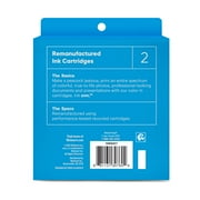 Remanufactured onn. HP 62 Black and 62 Tri-Color Ink, 2 Cartridges