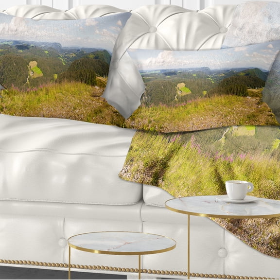 Designart Black Forest Germany Panorama - Landscape Printed Throw Pillow - 12x20