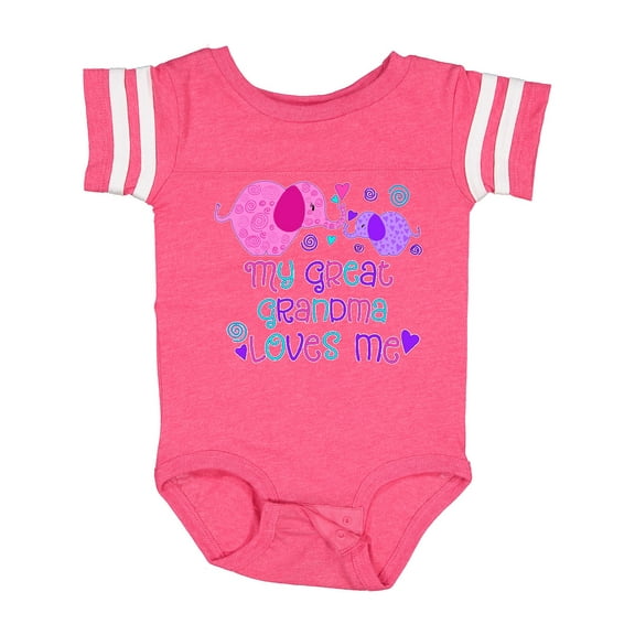 Inktastic My Great Grandma Loves Me Cute Elephants Boys or Girls Baby Bodysuit