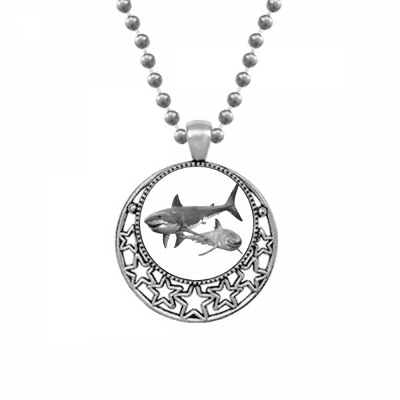 Shark Companion Swimng Combination Necklaces Pendant Retro Moon Stars Jewelry