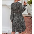 thumbnail image 4 of Flowy Dress, Cute Deep V Collar Dress Fashionable Floral Print For Women For Vacation For Shopping ANGGREK No, 4 of 6