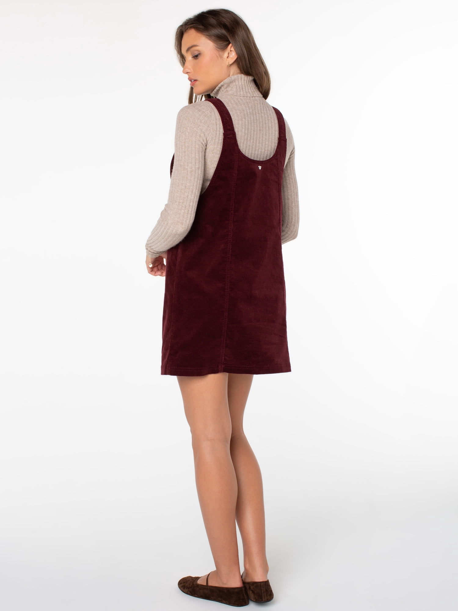 Celebrity Pink Women's and Women's Plus Corduroy Pinafore Mini Dress, Sizes XS-4X