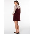 thumbnail image 2 of Celebrity Pink Women's and Women's Plus Corduroy Pinafore Mini Dress, Sizes XS-4X, 2 of 4