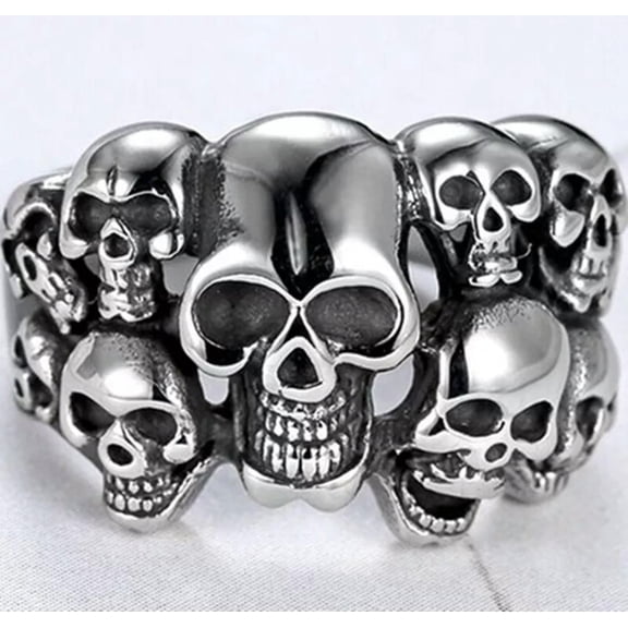 GKNET 30pcs Mens Skull Ring Punk Rock Biker Emo Band Cool Gothic Alloy Delicate Jewelry Lot