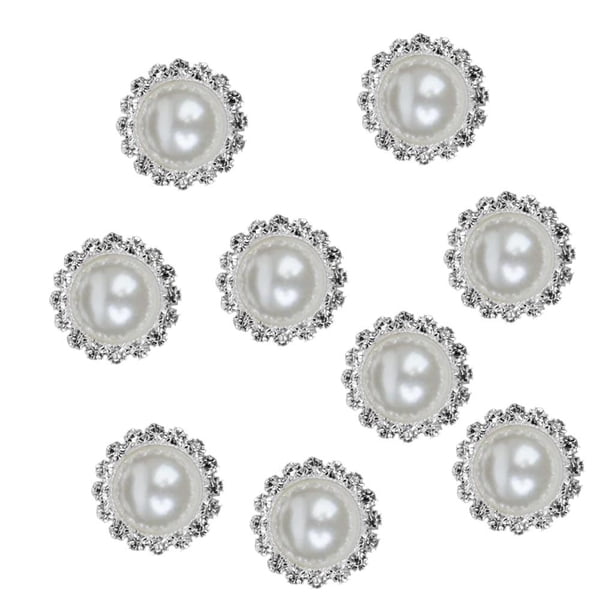 Wosthever 10 Uds botones de perlas de imitación de diamantes de imitación 16mm Retro DIY coser adornos artesanales para ropa bolsa zapatos Tela de costura y artesanía Wosthever HA000075-00B