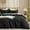 Black, variant on PHF Waffle Duvet Cover Set Queen Size, 3 Pieces Soft Breathable Bedding Comforter Cover for All Seasons, Waffle Textured Duvet Cover with 2 Pillow Shams Bedding Collection, 90"x90", Linen