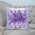thumbnail image 4 of Pillow Covers 18x18 Set of 2, Eucalyptus Purple Throw Pillow Covers Decorative Couch Cushion Cover, Stripes Bottle Flower Cactus Plant Microfiber Soft Square Pillowcases for Bedroom Living Room Sofa, 4 of 7