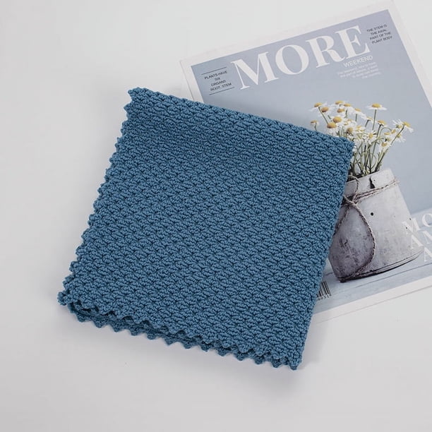 Zhuge Paños de cocina de microfibra absorbentes, de secado rápido, ideales para la limpieza de la cocina (azul oscuro, 4,5 x 30 cm, 10 unidades)