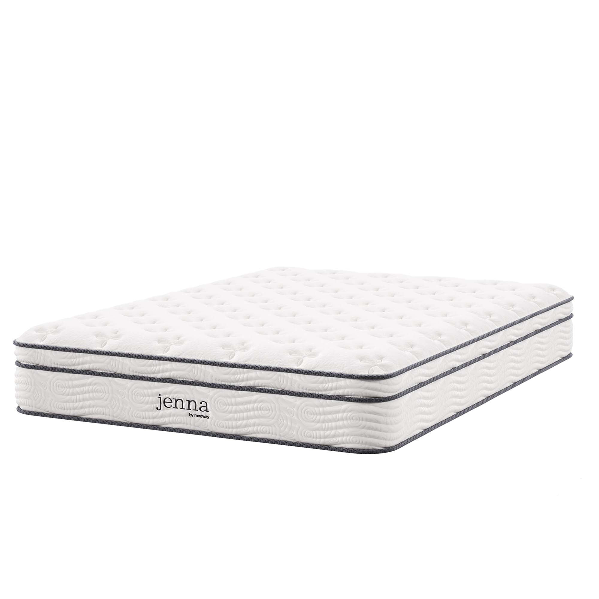 Modway Jenna 10" Quilted Full Size Pillow Top Innerspring Mattress in White