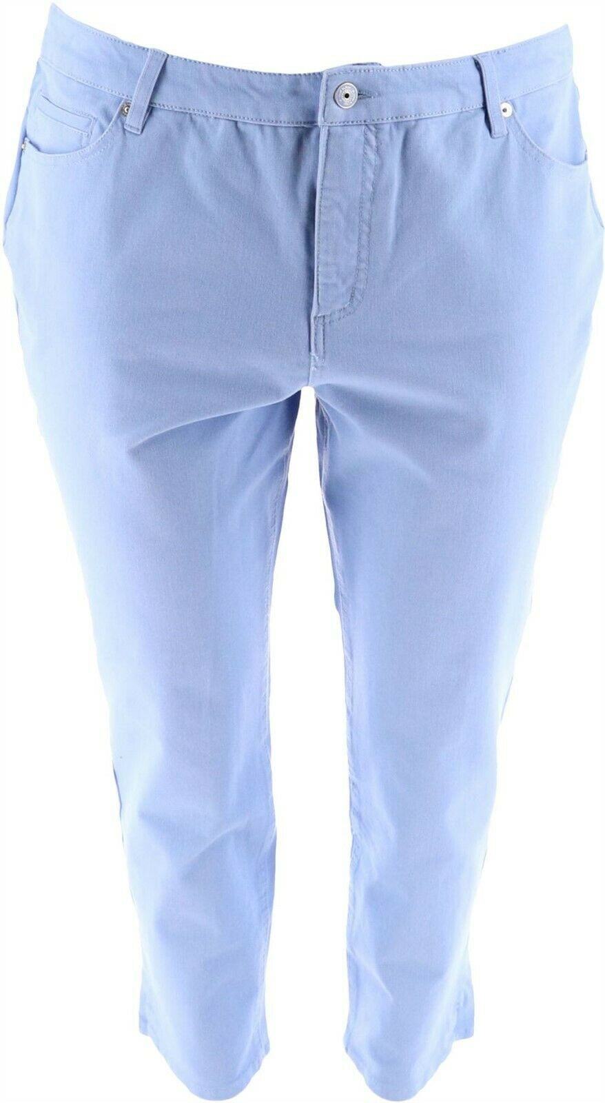 Isaac Mizrahi Live Petite 24//7 Denim Boot Cut Jeans Bleached Indigo Size 4