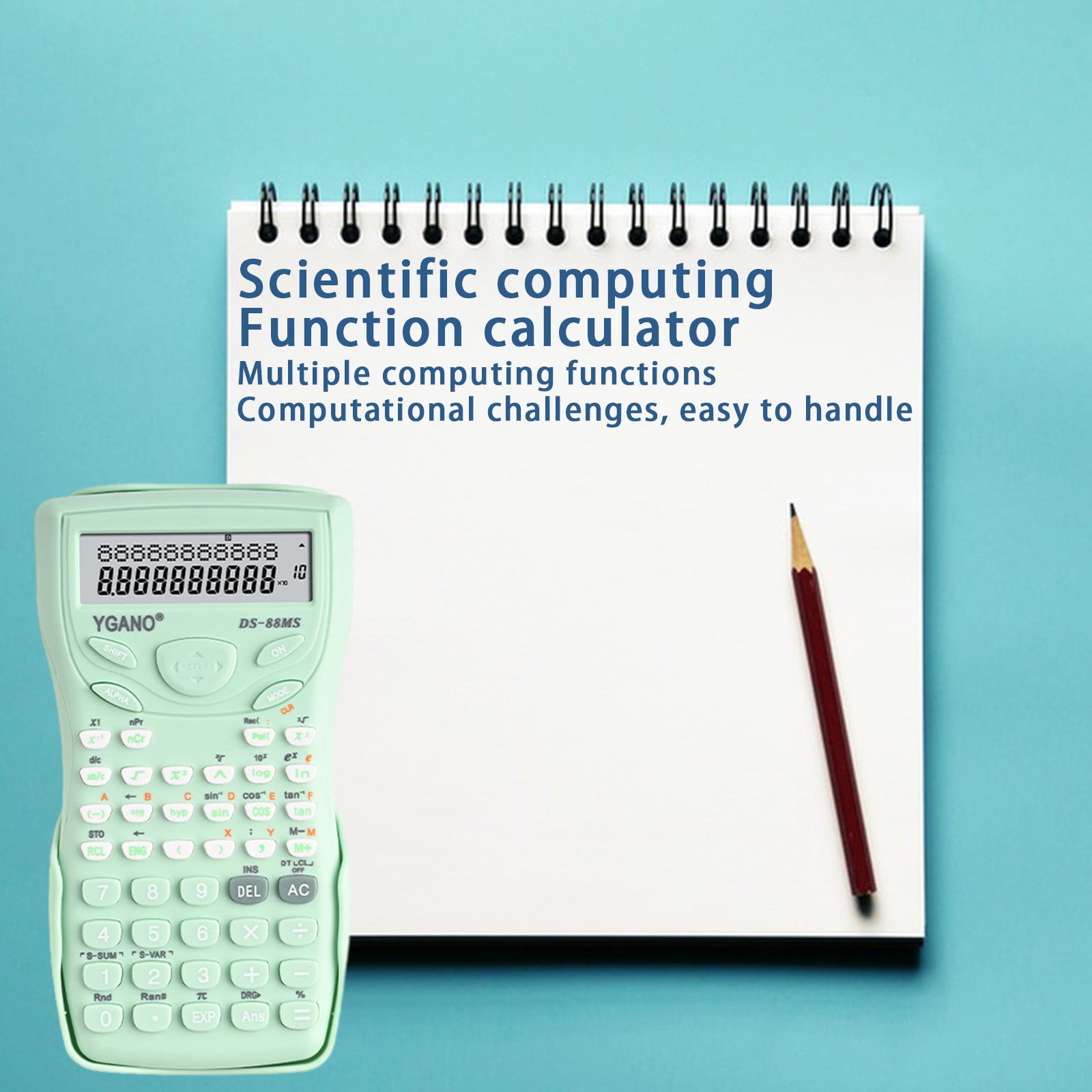 JilgTeok 2 Packs Colorful 12-Digit Scientific Calculator with Large LCD Display, Multifunctional Exam Tool for School & Office, Battery Powered, Portable & Sliding Cover Design