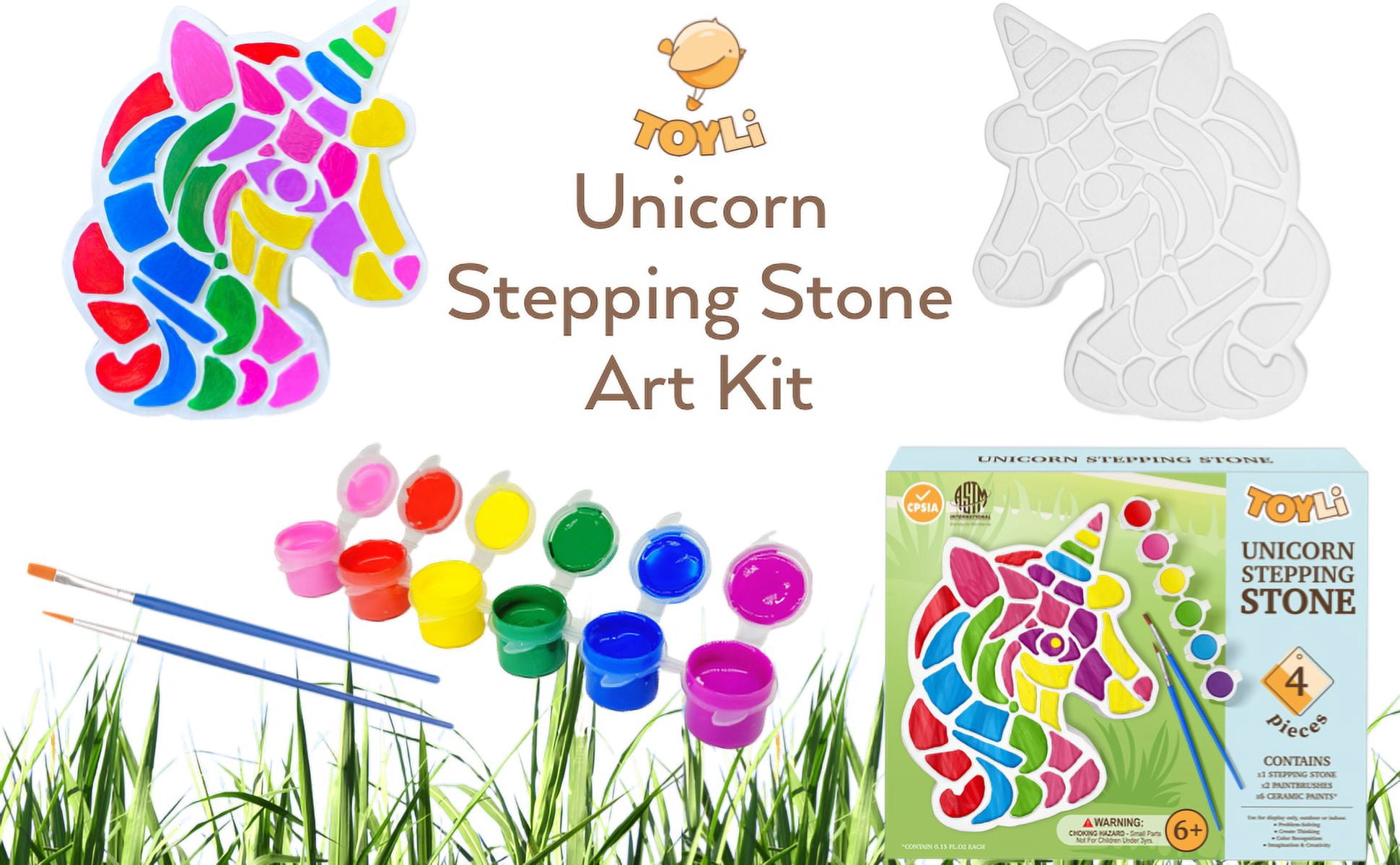 TOYLI Unicorn Stepping Stone Painting Kit for Kids, Girls, Boys, Toddlers, Art for Kids