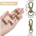 thumbnail image 4 of 100 Pieces Iron Lobster Claw Clasps Swivel LanyardsTrigger Snap Hooks Strap 32.5x11mm for Keychain DIY Bags and Jewelry Findings Antique Bronze, 4 of 7