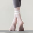 thumbnail image 5 of QSAWXQZ Women's Striped Non Slip Crew Socks Grip Sole Pilates Yoga Workout Socks Comfortable Daily Free Size, 5 of 6