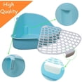 thumbnail image 3 of Arena para conejos, inodoro para mascotas, orinal, entrenador, bandeja esquinera, caja de cama para animales pequeños, conejillo de indias, hurón, hámster, conejo enano (azul), 3 of 5