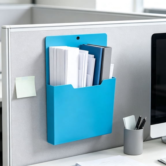 A4 Magnetic File Holder, Wall Mount Paper Organizer For Fridge And Whiteboard, Color Coded Desk Mail Sorter For Home Office