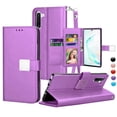 thumbnail image 1 of Njjex Wallet Case for 2019 Galaxy Note 10, Note 10 5G, Note 10+ 5G, Note 10 Plus, Premium PU Leather Case with Kickstand Card Holder ID Slot & Wristlet Shockproof Protective Cover, Purple, 1 of 7
