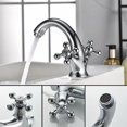 thumbnail image 3 of Grifo Lavabo Retro, Monomando Baño Vintage, Cromo, Negro, 3 of 5