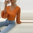 thumbnail image 6 of Aoochasliy Womens Sweaters Pullover Clothes Solid Color Sweater V-Neck Autumn and Winter Trendy Tops, 6 of 8
