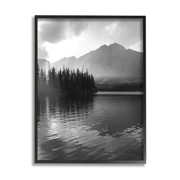 Stupell Industries Lake Ripples Scenery Landscape Photography Black Framed Art Print Wall Art, 11 x 14