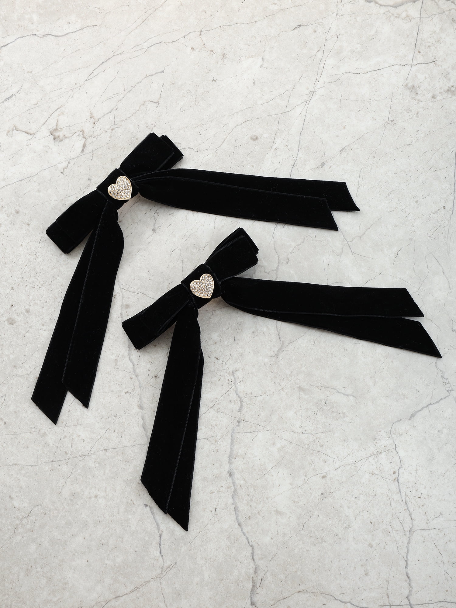 Packed Party Black Velvet Hair Bows, 2 Hair Clips