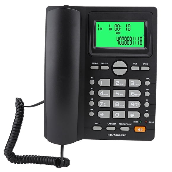 Teléfono KX-T880C, Pantalla de Identificación de Llamada de Sonido de Sonido Transparente Teléfono Retro, Para El Hotel en Casa